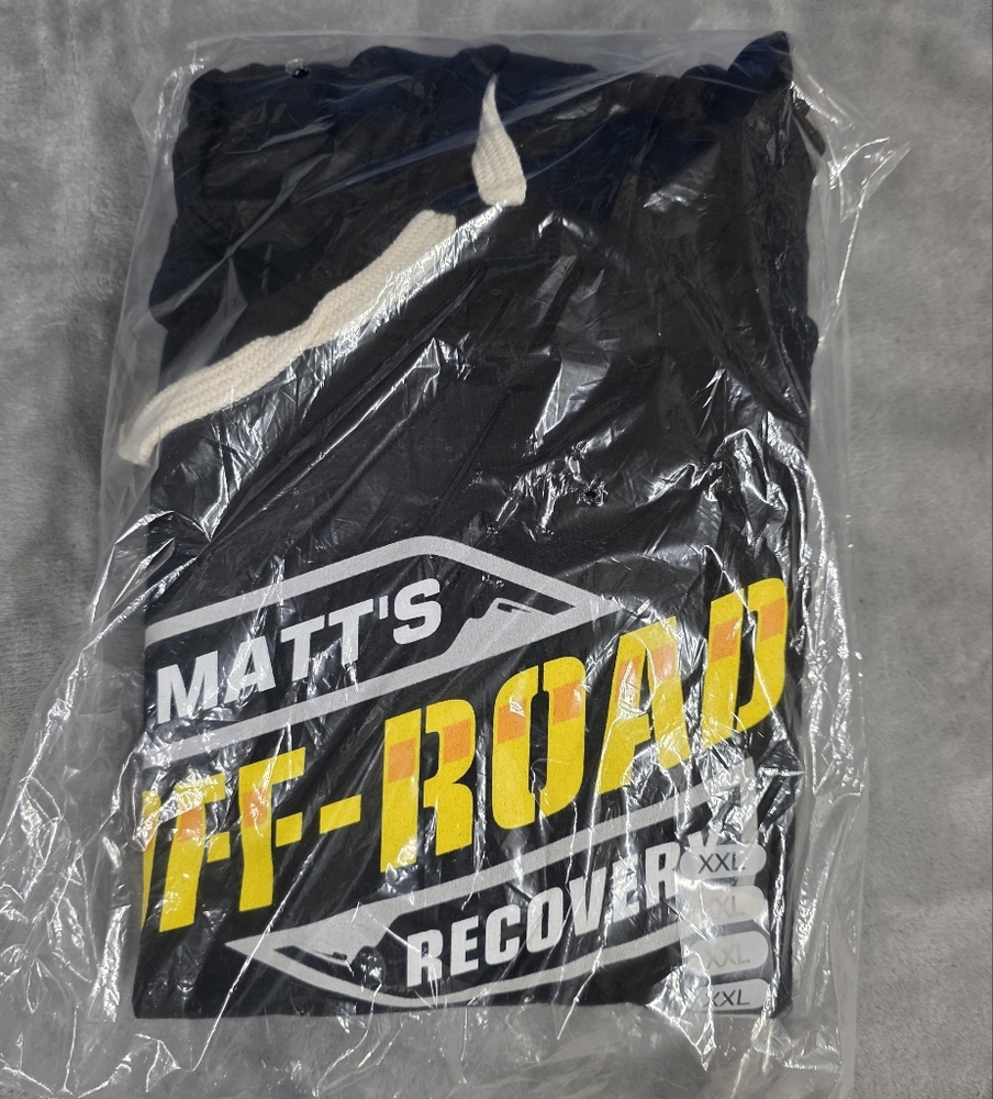 Matt's Off-Road Recovery Hoodie - Black Hooded Sweatshirt - XXL - NEW